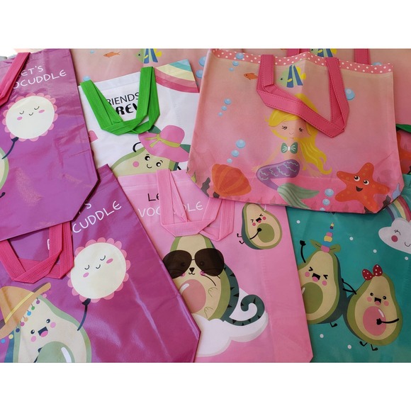 Tote/Reusable Bags Avocado&Mermaid Bundle Of 4 Pieces - Picture 6 of 6